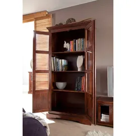 Massivmoebel24 Vitrine Akazie 98 x 46 x 191 cm Braun