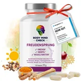 FREUDENSPRUNG Gelenkkapseln hochdosiert - 120 Kapseln - Gelenk Komplex zur Unterstützung von Knorpel, Knochen und Muskelfunktion - mit Kurkuma, Weihrauch, Vitamin D, Kollagen, Glucosamin, Mangan uvm.