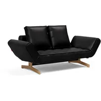 Innovation Living Schlafsofa Ghia Eiche Lederoptik Black