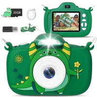 Kinderkamera mit Taschenlampe und 2,4-Zoll-Bildschirm, 1080P Dual-Objektiv, Kleinkindkamera – Weihnachts- und Geburtstagsgeschenk für 3–12 Jahre alte Mädchen, Jungen, Kinder-Digitalkamera mit 32