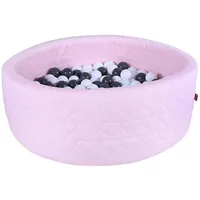 AGI Bällebad soft cosy heart rose inkl. 300 Bälle grey/creme