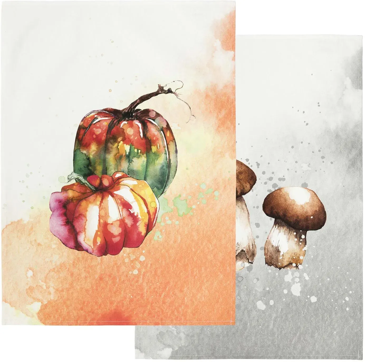 Pichler 2er Pack Baumwoll Geschirrtücher Herbst 2x 50x70 cm - bunt;grau
