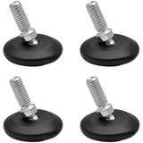 Wagner 4er-Set Verstellfuß / Nivellierfuß mit Kugelgelenk Ø 37 mm, schwarz, Gewindestift M8 x 25 mm, Möbelgleiter - Wollfilz Ultrasoft - Durchmesser Ø 30 mm inklusiv - Made in DE - 15415100