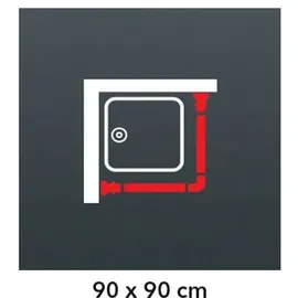 Sealskin Duschvorhangstange L-Form 90 x 90 cm weiß
