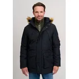 FQ1924 FQAegir Herren Winterparka Parka Winterjacke mit Stehkragen - Schwarz - L