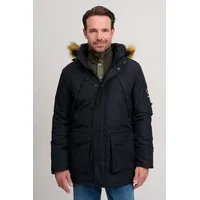FQ1924 FQAegir Herren Winterparka Parka Winterjacke mit Stehkragen - Schwarz - L