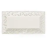 Excelsa White Home Rechteckiger Servierteller, Keramik, Maße: 30 x 16 x 3 cm