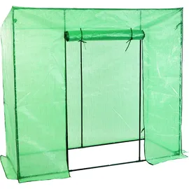 Mojawo Gewächshaus Metall PE-Gewebefolie Grün 200 x 77 cm