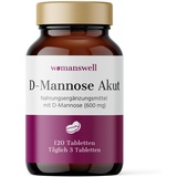 Womanswell D-Mannose Akut Tabletten mit Cranberry, Kurkuma, Vitamin C - 1800mg D Mannose Tagesdosis (120 Stück)