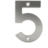 MS Beschläge Edelstahl Hausnummern 0-9 Buchstaben a-i matt gebürstet Hauswandziffern Türnummer 5)