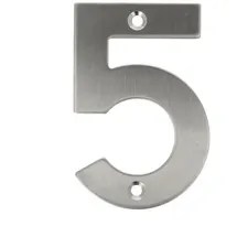 MS Beschläge Edelstahl Hausnummern 0-9 Buchstaben a-i matt gebürstet Hauswandziffern Türnummer 5)