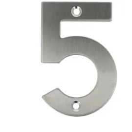 MS Beschläge Edelstahl Hausnummern 0-9 Buchstaben a-i matt gebürstet Hauswandziffern Türnummer 5)