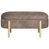 House Nordic Truhenbank Naturholzbeinen natur, Bezug in Braun - 98x48x41 (BxHxT) braun