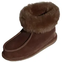 Hollert Lammfell Hausschuhe Adam - Schuhgröße: 45 Farbe: Braun