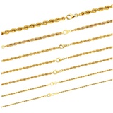 HOPLO Goldkette Goldkette Kordelkette Halskette Breite 3,2 mm 55 cm 333-8 Karat Gold, Made in Germany goldfarben 55 cm