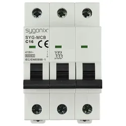 Sygonix SY-6441084 SYG-MCB 3P/C16/6KA Leitungsschutzschalter 3polig 16 A 415 V/AC