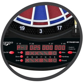 CARROMCO ELEKTRONIK DARTBOARD STRIKER-601, mit ADAPTER, 2-Loch Abstand