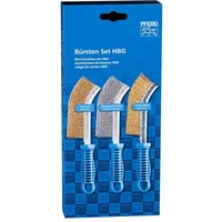 Pferd POS Bürstenset Handbürste gebogen BSO HBG 1reihig Edelstahl-Stahl-Messing-Draht-Ø0,30