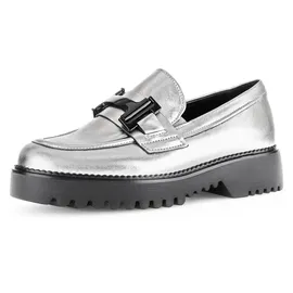 Gabor Halbschuhe / 52.452.90 für Damen, Slipper, Frauen Slip On,Businessschuhe,Slip-ons,Mokassins,Halbschuhe,Slides,Schlupfschuhe,Loafer,antiksilb(schwlack),38 EU / 5 UK