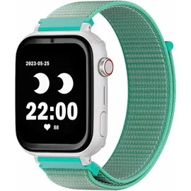SaveFamily 40 mm BT Kunststoffgehäuse Weiß Textilarmband Mintgrün One Size