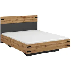 rauch Bett »Butte« - 145x207x101cm - grau - Holz / Metall