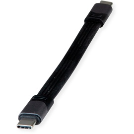 ROLINE USB4 Gen3x2 Kabel Emark, Flach, C-C, ST/ST, 40Gbit/s, 100W, Schwarz