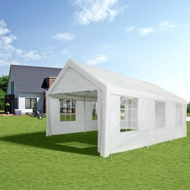 Tectake Pavillon 6 x 4 m mit Seitenteile weiß