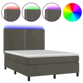 vidaXL Boxspringbett 140 x 200 cm Dunkelgrau