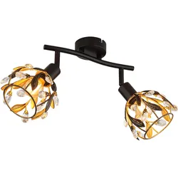 Deckenleuchte Deckenlampe Wohnzimmerlampe Gold Kristalle Spots verstellbar
