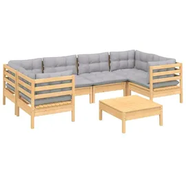 vidaXL Garten-Lounge-Set 7-tlg. grau