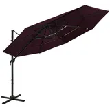 Sonnenschirm mit Aluminium-Mast 4-lagig Bordeauxrot 3x3 m
