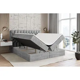 altdecor BOXBETT mit Matratze H3 und Lattenrost, - BOXI8 - 160x200 cm Hellgrau