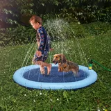 Sprinkler Wasser-Spielmatte Ø100cm mit Anti-Rutsch-Beschichtung – Splash Pool Planschbecken für Kinder, Kleinkinder & Hunde