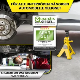 Dunlop Unterstellbock Stahl 285-425 mm gelb höhenverstellbar 3000 kg max. Belastbarkeit