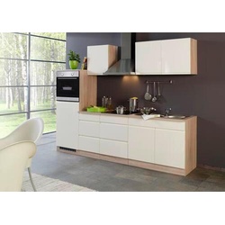 Küchenblock 'Cardiff' Creme /Eiche inkl. E-Geräte