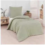 Traumschlaf Uni Musselin grün 135 x 200 cm + 80 x 80 cm