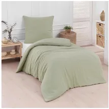 Traumschlaf Uni Musselin grün 135 x 200 cm + 80 x 80 cm