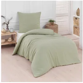 Traumschlaf Uni Musselin grün 135 x 200 cm + 80 x 80 cm