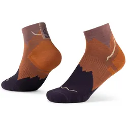 Buff Leichte Merinowolle Viertel Chaussettes - Marron - M