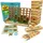 PHIBER-SPORTS 4-in-1 Holz Spielesammlung Wackelturm, Vier-in-Einer-Reihe, Tic Tac Toe & Mikado