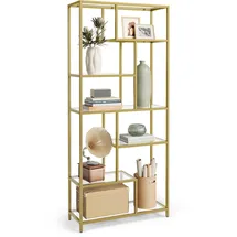 VASAGLE Bücherregal 30 x 80 x 180 cm Gold/Transparent