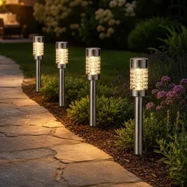 MARELIDA Solarleuchte silber 29 cm 4er Set