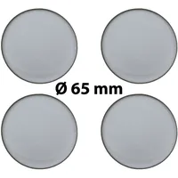 4 x Ø 65 mm Polymere Aufkleber / Silber-Optik / Nabenkappen, Felgendeckel