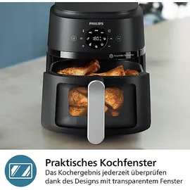 Philips 2000 Series Airfryer NA221/00 schwarz/silber 4,2 L mit Sichtfenster