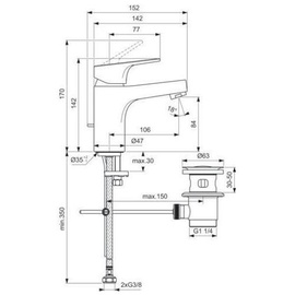 Ideal Standard Cerabase H80 Chrom