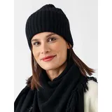 Zwillingsherz Beanie Kaschmir Ribbon Schwarz schwarz