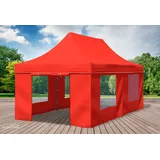 Faltpavillon Faltzelt Pavillon 3x6m Rot Gartenzelt Klappzelt Wasserdicht