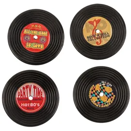 Out of the Blue Retro-Vinyl Schallplatten Kühlschrankmagnete im 4er-Set