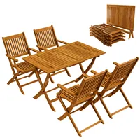 CASARIA Sydney Set 5-tlg. Tisch 120 x 70 cm braun klappbar 992819