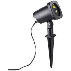 Erdspießleuchte, Laserleuchte, schwarz, IP44, bunte Lichteffekte